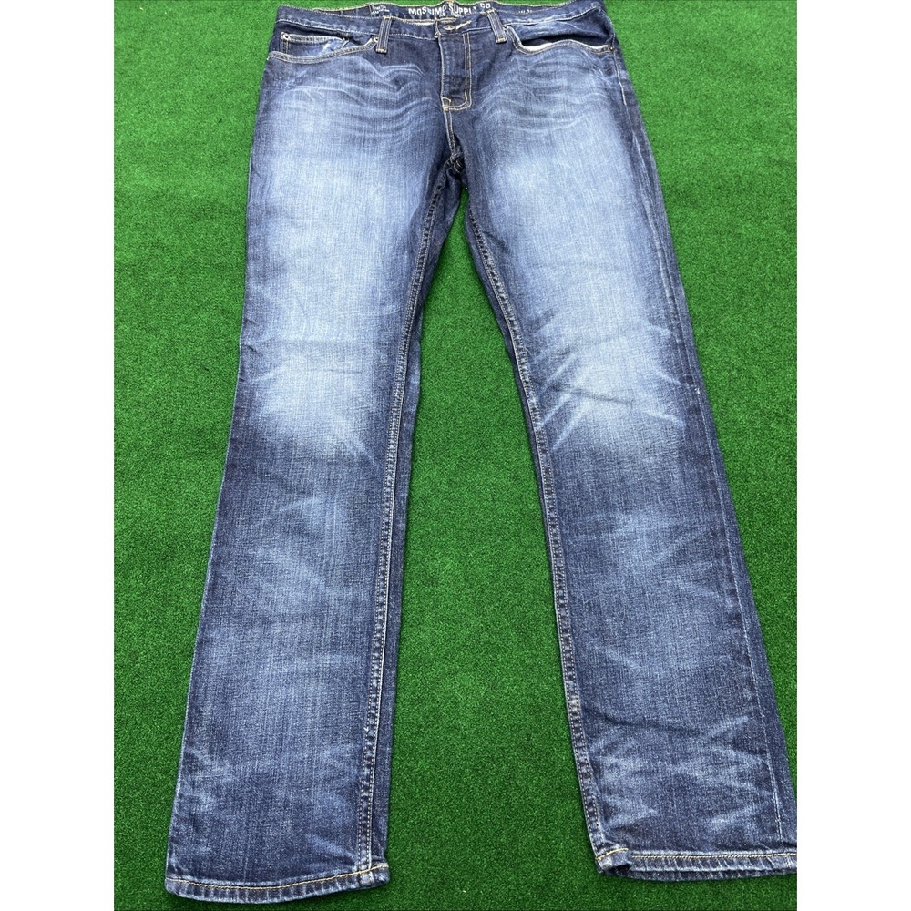 Mossimo Supply Slim Stretch Distressed Jeans Mens 36×32  Blue Denim